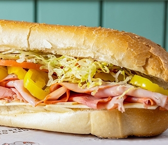 The Nuclear Sub with Hot Ham, Pepper Jack Cheese, Hot Banana Peppers