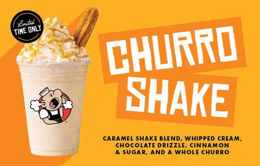 Churro hand-spun milkshake for a limited time only